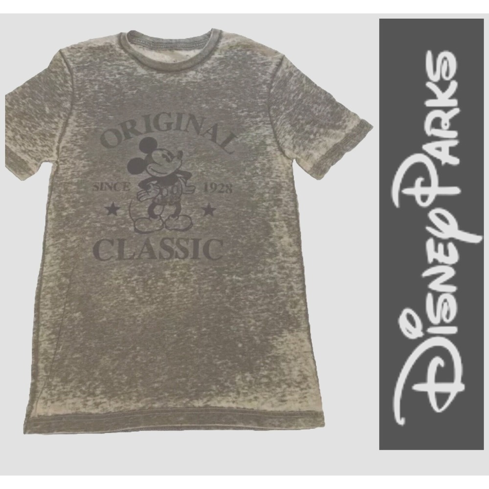 Disney Park Original‎ Mickey Mouse T-Shirt Men's Size Small - Gray Short Sleeved
